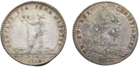 France Kingdom Louis XV Jeton 1755 Parties casuelles Silver AU 7g Feu# 4198