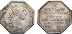 France Kingdom Louis XVI Jeton 1775 "CONVENTUS CLERI GALLICANI HABITUS LUT PARISIOR" Silver XF 12.9g Feu# 3980