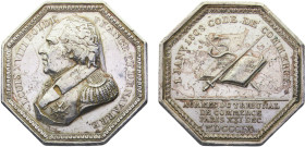 France Kingdom Louis XVIII Jeton 1809 Droit Et Juridique Agrees Du Tribunal De Commerce De Paris Silver XF 18.6g