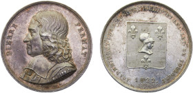 France Kingdom Louis XVIII Jeton 1822 Académie des Sciences, Inscriptions et Belles-Lettres de Toulouse, sans poinçon Silver UNC 21.5g