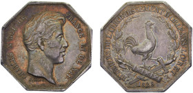 France Kingdom Charles X Jeton 1828 DROIT ET JURIDIQUE, "HUISSIERS DE L'ARRONDISSEMENT D'ORLEANS" Silver XF 13.3g