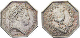 France Kingdom Louis Philippe I Jeton 1834 "HUISSIERS DE L'ARRONDISSEMENT D'ORLEANS" Silver XF 11.9g