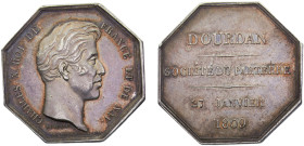 France Kingdom Charles X Jeton "1809" "SOCIÉTÉS COMMERCIALES SOCIÉTÉ DU PARTERRE, DOURDAN " Silver AU 12.4g