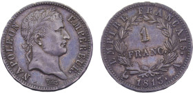 France First Empire Napoleon I 1 Franc 1813 A Paris mint Silver AU 5.1g KM# 692.1