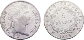 France First Empire Napoleon I 5 Francs 1813 A Paris mint Silver AU 25g KM# 694.1