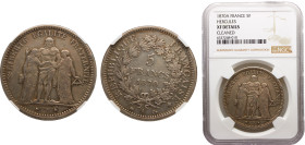 France Third Republic 5 Francs 1870 A Paris mint "Hercules" Silver NGC XF KM# 820.1