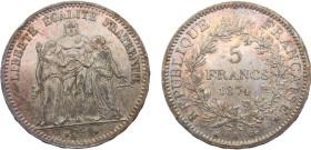 France Third Republic 5 Francs 1874 A Paris mint "Hercules" Silver AU 25g KM# 820.1