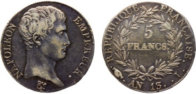 France First Empire Napoleon I 5 Francs AN13 (1804) I Limoges mint Silver XF 25g KM# 662.7