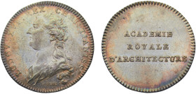 France Kingdom Louis XVI Jeton ND Académie royale d'Architecture Silver AU 7.9g Feu# 4426