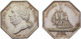 France Kingdom Louis XVIII Jeton ND Bourse de Paris Silver XF 15.9g
