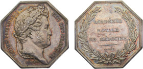 France Kingdom Louis Philippe I Jeton ND Académie royale de Médecine Silver UNC 11.5g