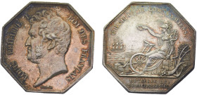 France Kingdom Louis Philippe I Jeton ND Chambre de commerce de Amiens Silver AU 13.7g