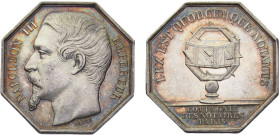 France Second Empire Napoleon III Jeton ND NotaIres de Paris Silver UNC 18.7g Feu# 302