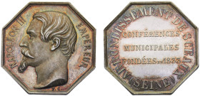 France Second Empire Napoleon III Jeton ND "ARRONDISSEMENT DE SCEAUX" Silver UNC 13.7g