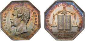 France Second Empire Napoleon III Jeton ND Orléanais, communaute des Huissiers Silver AU 12.1g