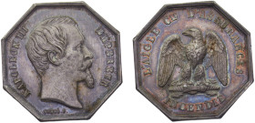 France Second Empire Napoleon III Jeton ND Assurances L'Aigle Silver AU 15.4g Feu# 59