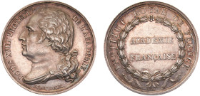 France Kingdom Louis XVIII Jeton ND Académie Française Silver AU 11.8g