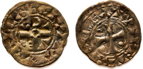 France Kingdom Lordship of Déols Eude l'Ancien AR Denier ND (1012-1237) Silver VF 1g Boudeau# 269