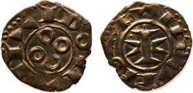 France Kingdom County of Melgueil Raymond AR Denier ND (1101-1200) Narbonne mint Silver XF 1g Dy F# 1578