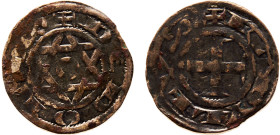 France Kingdom Lordship of Déols Guillaume Ier de Chauvigny AR Denier ND (1212-1234) Silver VF 1g PA# 1996