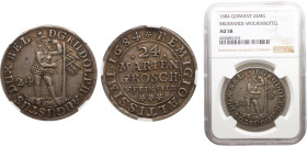 Germany Holy Roman Empire Principality of Brunswick-Wolfenbüttel Rudolf August 24 Mariengroschen 1684 Top Pop Silver NGC AU58 KM# 529