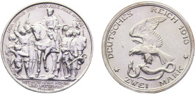 Germany Second Empire Kingdom of Prussia Wilhelm II 2 Mark 1913 Berlin mint Victory over Napoleon at Leipzig Silver UNC 11.2g KM# 532