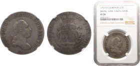 Germany Holy Roman Empire Electorate of Brunswick-Lüneburg-Calenberg-Hannover George III ⅔ Thaler 1791/0 C Top Pop Silver NGC VF30 KM# 365