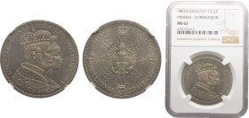 Germany States Kingdom of Prussia Wilhelm I 1 Thaler 1861 A Berlin mint Coronation of Wilhelm and Augusta Silver NGC MS62 KM# 488