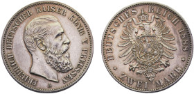 Germany Second Empire Kingdom of Prussia Friedrich III 2 Mark 1888 A Berlin mint Silver UNC 11.2g KM# 510