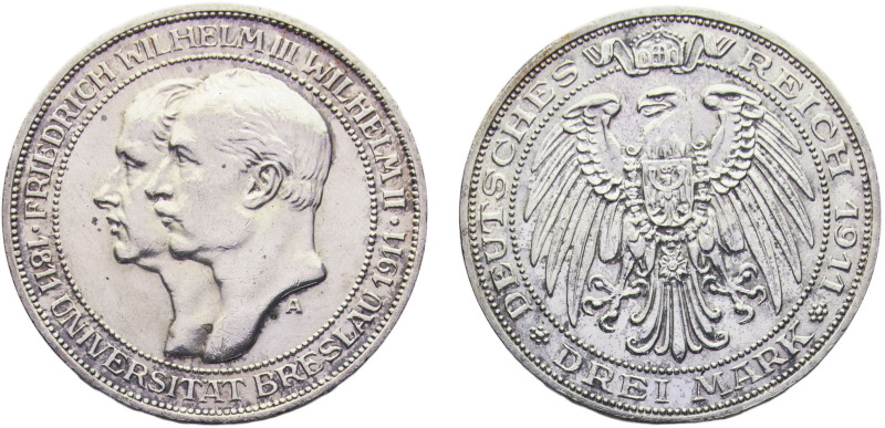 Germany Second Empire Kingdom of Prussia Wilhelm II 3 Mark 1911 A Berlin mint 10...