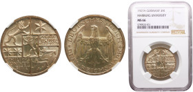 Germany Weimar Republic 3 Reichsmark 1927 A Berlin mint 400th Anniversary, Philipps University in Marburg Silver NGC MS66 KM# 53