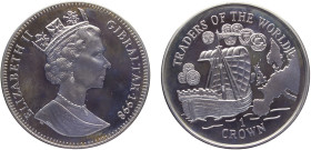 Gibraltar British colony Elizabeth II 1 Crown 1998 Pobjoy Mint(Mintage 10000) Traders of the World Silver PF 28.6g KM# 698