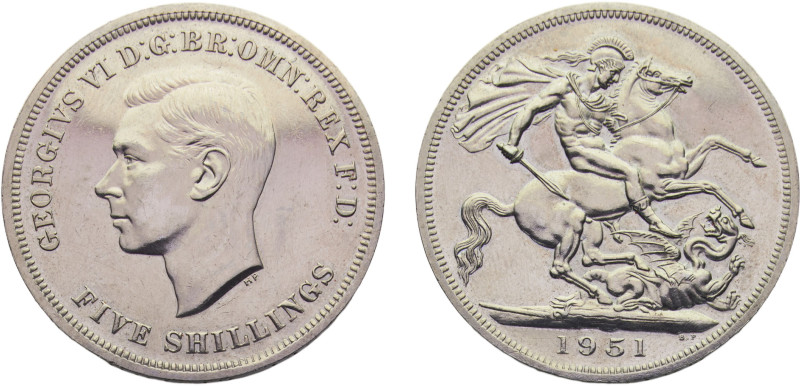 Great Britain United Kingdom George VI 5 Shillings 1951 Festival of Britain Copp...