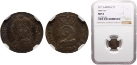 Great Britain United Kingdom George II 2 Pence 1737 Maundy Coinage Silver NGC AU50 KM# 568