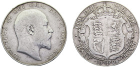 Great Britain United Kingdom Edward VII ½ Crown 1908 Silver VF 13g KM# 802