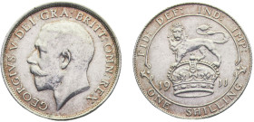 Great Britain United Kingdom George V 1 Shilling 1911 Silver AU 5.7g KM# 816