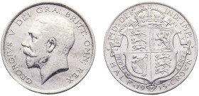 Great Britain United Kingdom George V ½ Crown 1915 Silver AU 14.1g KM# 818.1