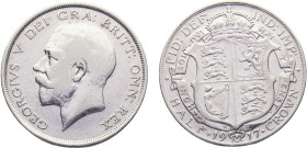 Great Britain United Kingdom George V ½ Crown 1917 Silver VF 14g KM# 818.1