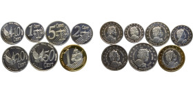 Great Britain United Kingdom Elizabeth II Silver/ Silver-Copper 2002 7 Lots, Trial Essai Prueba Pattern Euro Coin UNC X# Pn1-7