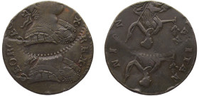 Great Britain United Kingdom George III ½ Penny 1770-1775 Royal mint Mint Error Struck 40% Off Cente & Double Struck XF 8.5g KM# 601