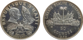 Haiti Second Republic 50 Gourdes 1974 (Mintage 960) Holy Year Silver PF 16.7g KM# 123