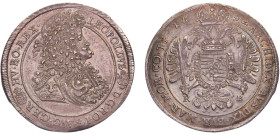Hungary Holy Roman Empire Leopold I 1 Thaler 1692 KB Kremnica mint Beautiful Patina, Slight Mount Removed Silver UNC 28.7g KM# 214