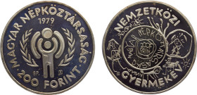Hungary People's Republic 200 Forint 1979 BP Budapest mint(Mintage 21000) International Year of the Child Silver PF 28g KM# 615