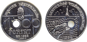 Hungary Republic 1000 Forint 1993 BP Budapest mint(Mintage 10000) World Football Championship 1994, USA Silver BU 31.7g KM# 706