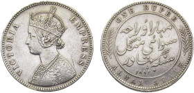 India Princely states Alwar Victoria 1 Rupee 1882 Silver XF 11.6g KM# 45