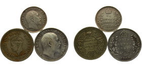India Belgian colony 1/4，1/2，1/2Rupee 1903/1909/1945 3 Lots, Sold as Seen, No returns Silver VF