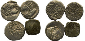 India Indo-Scythian Kingdom Western Satraps AR Drachm ca. AD 35-405 4 Lots, Sold as Seen, No returns Silver VF