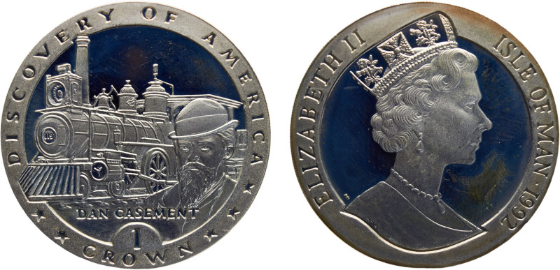 Isle of Man British dependency Elizabeth II 1 Crown 1992 500th Anniversary of th...