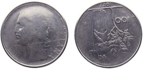 Italy Republic 100 Lire 1977 R Rome mint Mint Error Weak Strike Acmonital XF 8.1g KM# 96.1