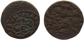 Italy States Duchy of Piacenza Filippo I 1 Sesino ND (1748-1745) Mint Error Unstruck Side & 30% Off Cente Copper VF 1.3g KM# 39